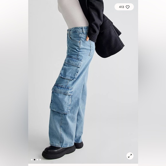 Free People Ragged Priest Wide Leg Combat Jean - Picture 5 of 12